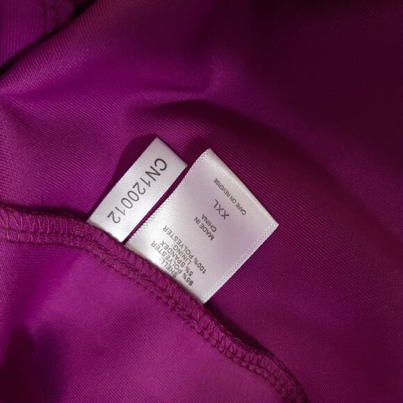 NWT New York & Co Faux Wrap Dress Purple XXL 2XL Tie Waist Belted Sheath V Neck - Picture 10 of 11